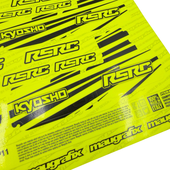 Neon Yellow Kyosho MP11 Stickers for Radio Box and filter by Maugrafix