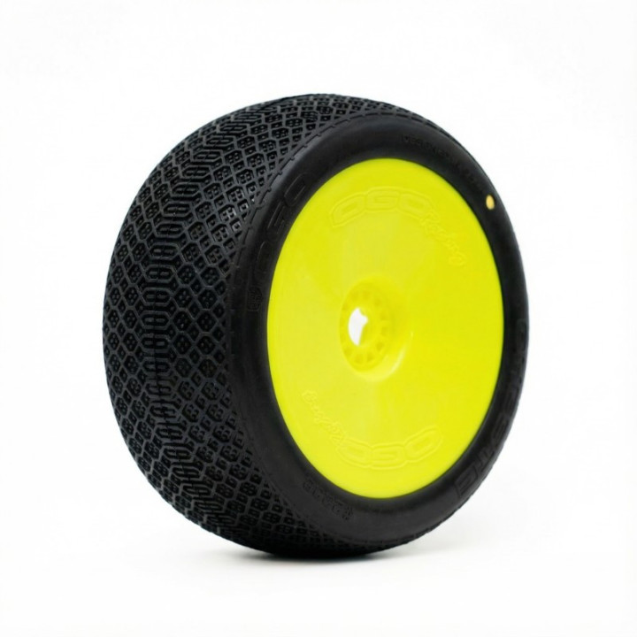 H0103 copy of OGO Cheste tires with inserts and yellow wheels (2) OGO Racing RSRC