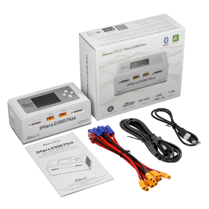 GEA300WPLUS-EW Chargeur iMars Gens Ace D300 PLUS deux sorties blanc Gens ace RSRC