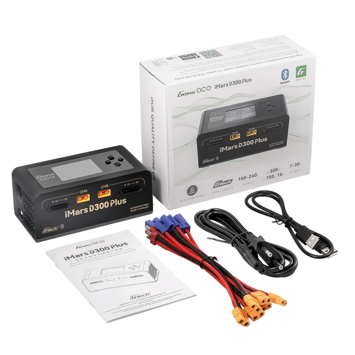 GEA300WPLUS-EW Chargeur iMars Gens Ace D300 PLUS deux sorties noir Gens ace RSRC