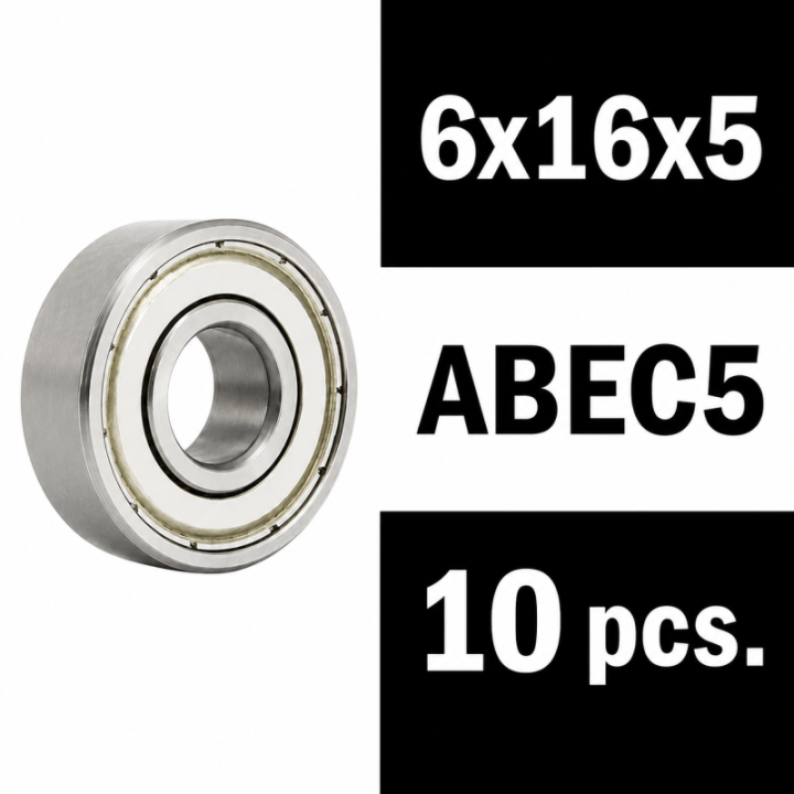 XTR-0443 Roulements 6x16x5ZZ XTR "Zero Friction" (10) ABEC5 XTR RSRC