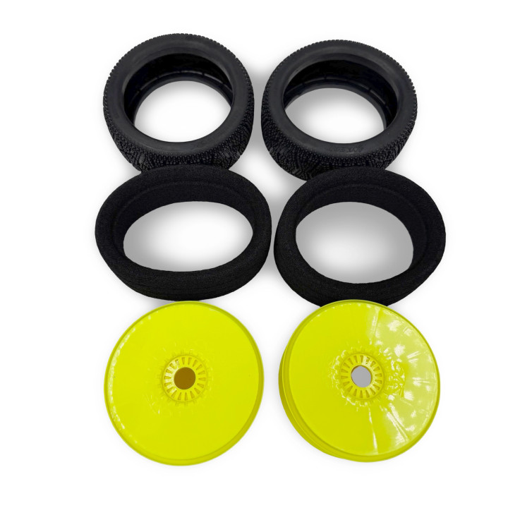 6mik Joker 2.0 Tires + WORLD inserts 1/8 Buggy + yellow wheels (2) 6MIK-Racing RSRC