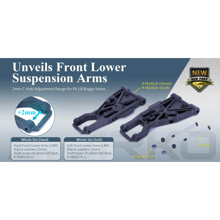F81036OP Sparko F8 Front Lower Arms Hard 26 Uprgrade (2) Sparko RSRC