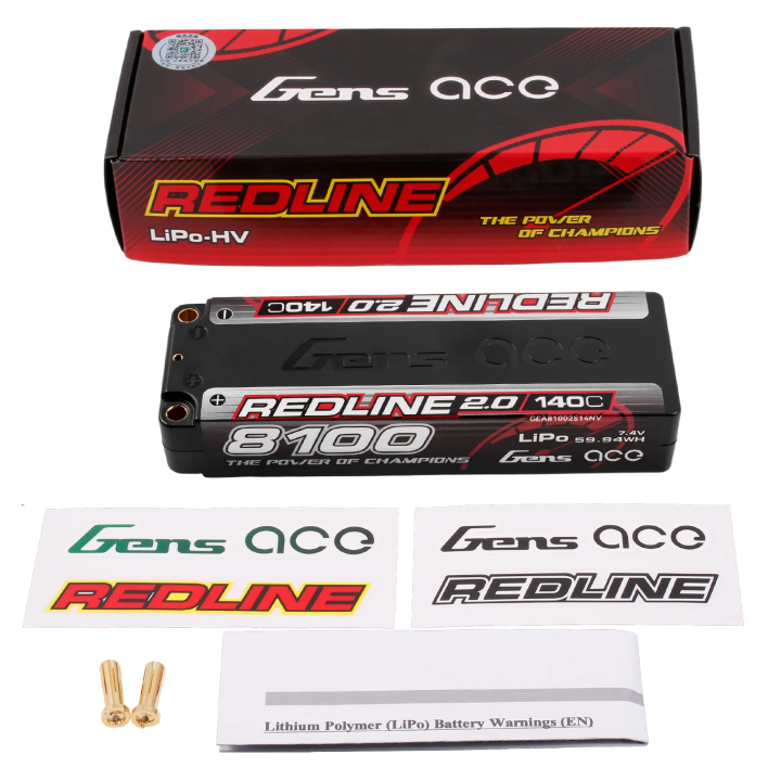 GEA85002S14D5 copy of LiPo 2S Gens Ace Redline 2.0 Battery HV 7.6V 8500mAh 140C (5mm) Gens ace RSRC