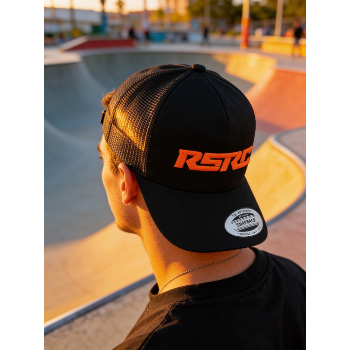 Casquette RSRC Noir & Orange – Snapback officielle 3D