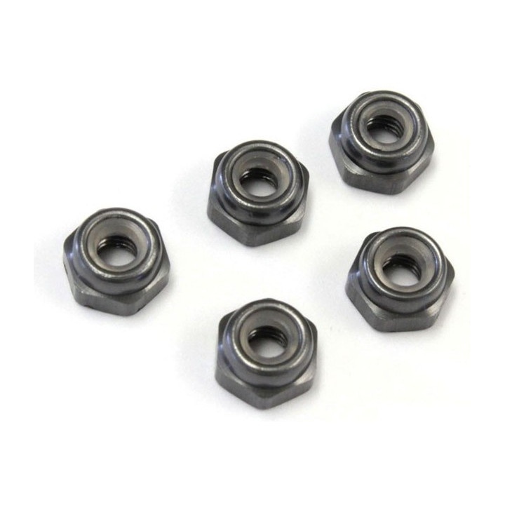 1-N2630NA-GM ALUMINIUM NYLON LOCK NUTS M2.6 x3.0 (5) GUN METAL 1-N2630NA-GM Kyosho RSRC