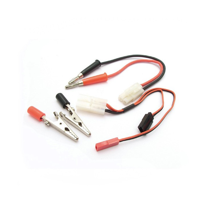 KN-130001 Prises de charge universelles (Tamiya, BEC,JR etc)+adaptateur jack KN-130001 Konect RSRC