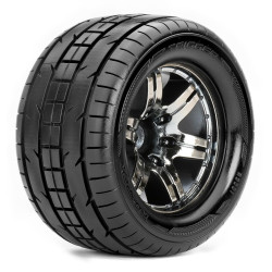 Roapex Monster Truck 1:10 tyre TRIGGER on Chrome Black wheel