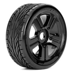 Roapex Buggy Slicks 1:8 tyre TRIGGER on Black wheels 17mm (2
