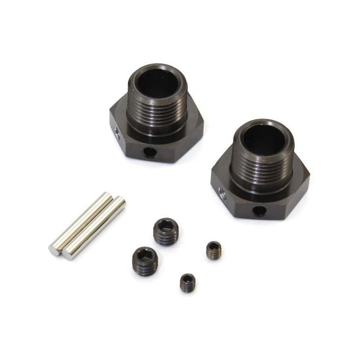 Hexagones de roues Inferno MP10 TKI2 Gun Metal (2) Kyosho IF