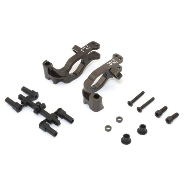 FRONT HUB CARRIER SET INFERNO MP10 (22DEG) ALUMINIUM Kyosho IFW629