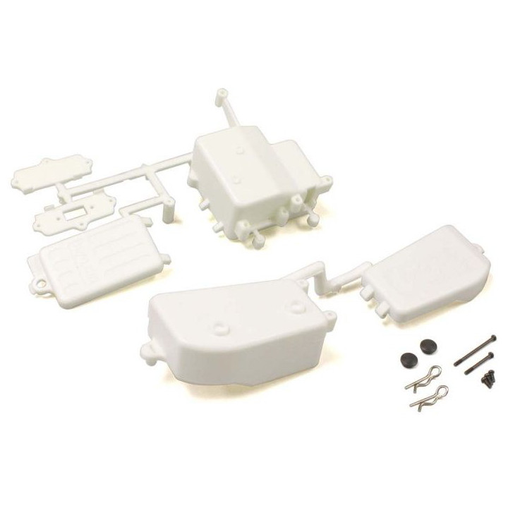 White Receiver and Battery Box Kyosho Inferno MP9-MP10 IFF001WB