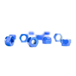 Ecrous Nylstop M3 Aluminium Bleus (10)