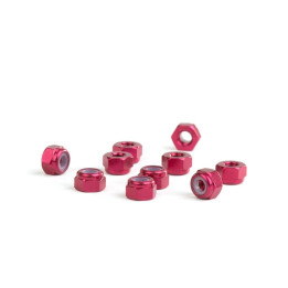 Ecrous Nylstop M3 Aluminium Rouges (10)
