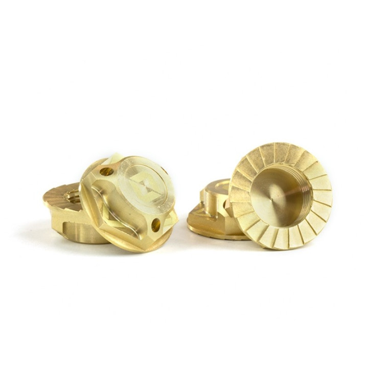 Ecrous de roues borgnes 1/8 17mm laiton (4)