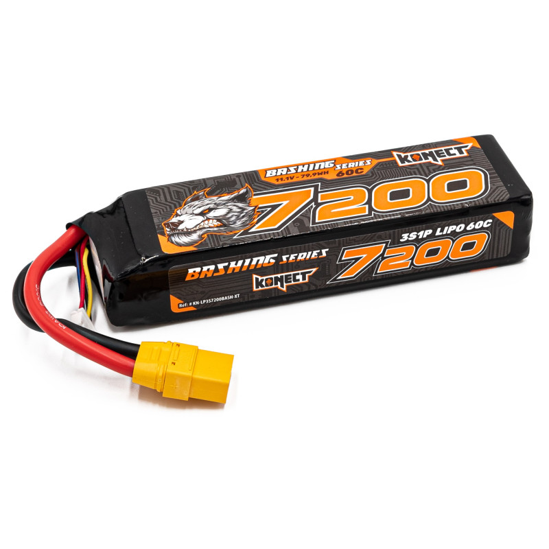 Konect Lipo Battery 7200mah 11.1V 60C 3S XT90 for rc cars and crawler
