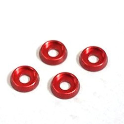 M3 Flat Head Washer (4) Red