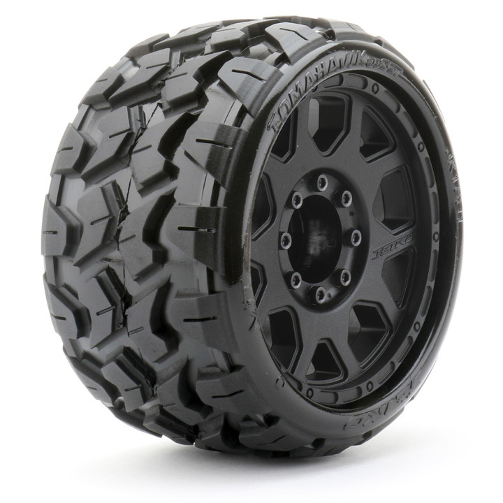 Extreme X-MT Tyre Tomahawk Belted on TRX Xmaxx Black Rims
