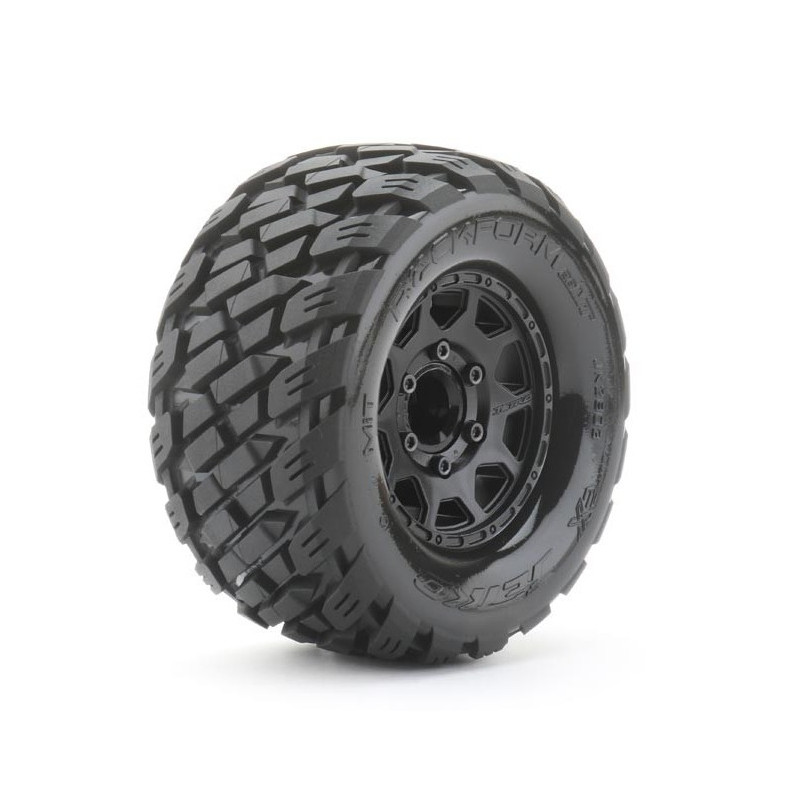 Extreme Tyre MT Rockform on Arrma Granit Black Rims