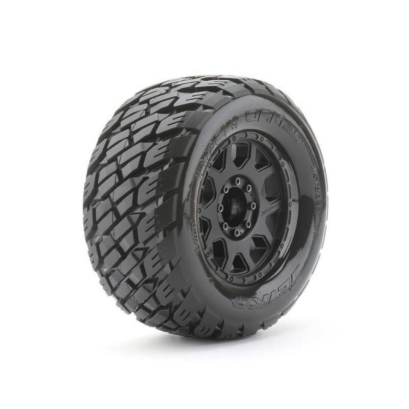 Extreme Tyre Monster Truck Rockform Belted on 3.8" 17mm Black Rims