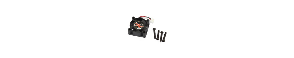 Accessoires Hobbywing: ventilateurs, boutons variateurs, condensateurs