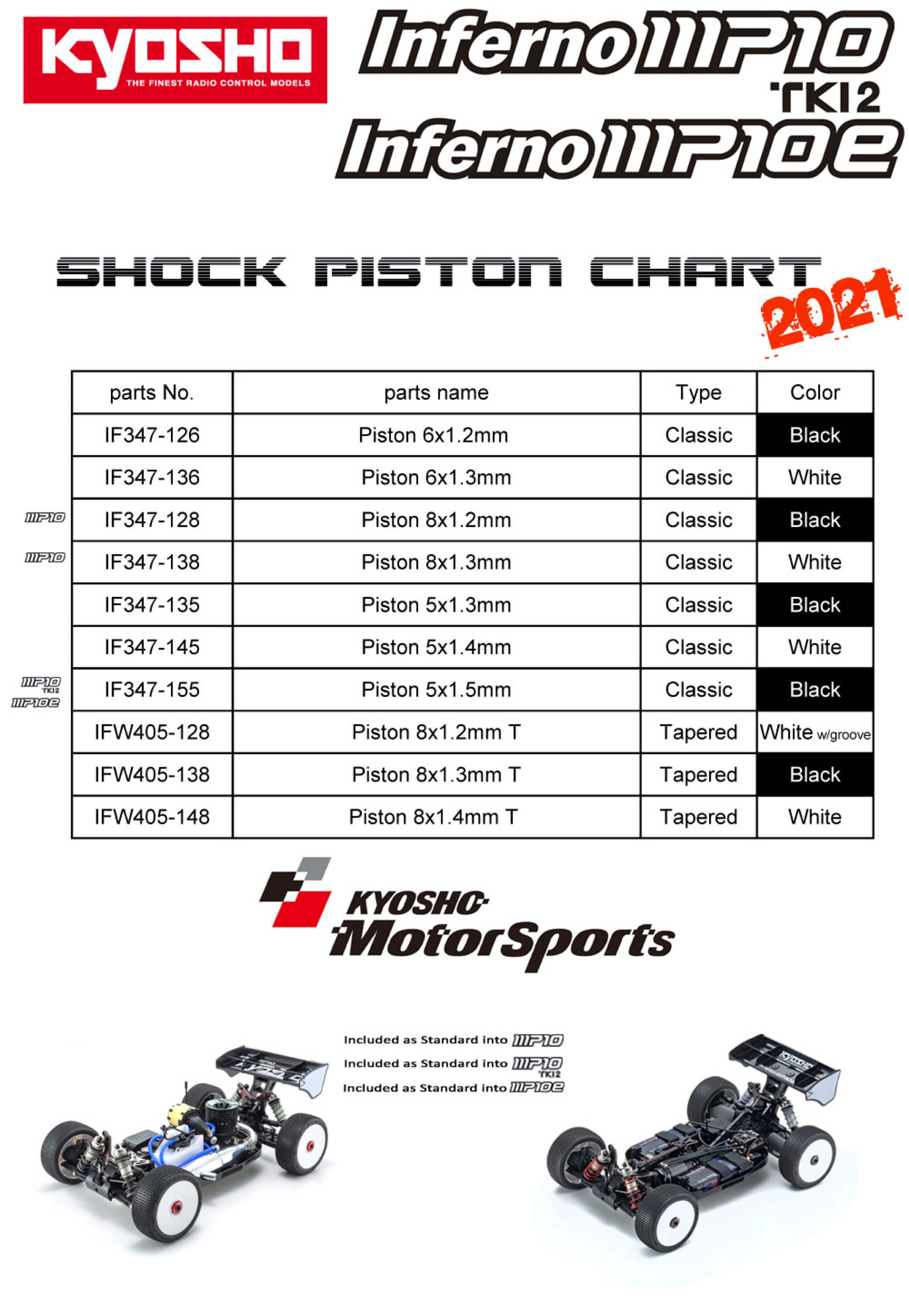 Shock Pistons Kyosho MP10