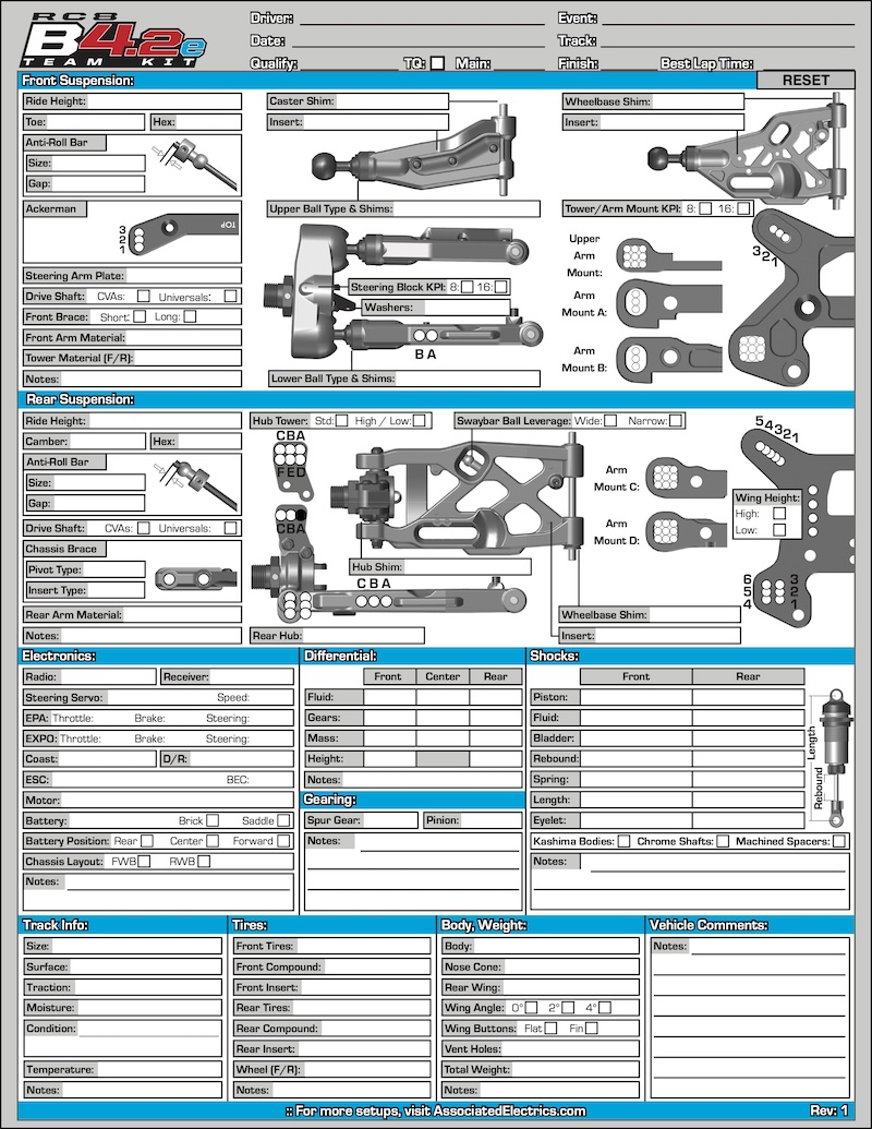 RCB8B4.2 setup sheet