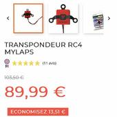 Derniers jours pour profiter des 13€ de réduction sur le transpondeur Mylaps RC4! 
Partagez avec vos amis 😉
