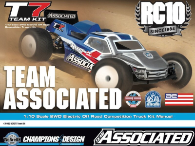 Team Associated T7: manual, spare parts list, editable blank settings sheet